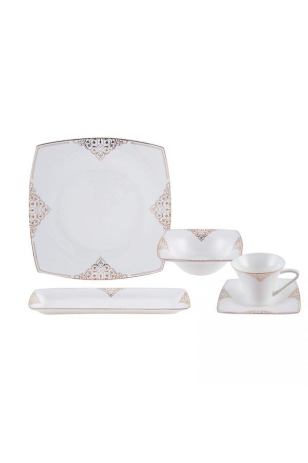 Karaca Fine Pearl Simyacı 26 Parça 6 Kişilik Kare İnci Kahvaltı Takımı - Image 1