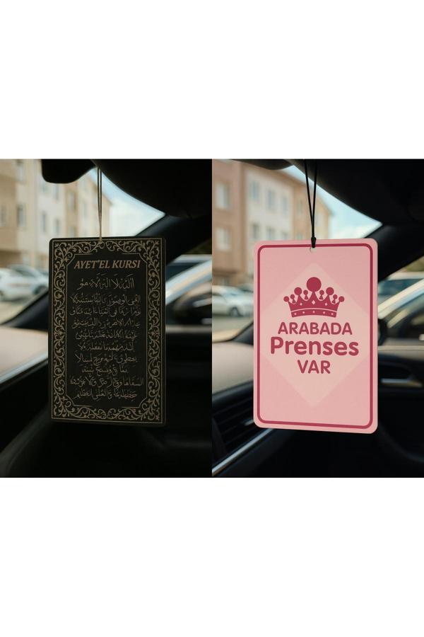 B34R Ayetel Kürsi Ve Arabada Prenses Var - İkili Oto Kokusu - Dekoratif Araç Kokusu Ve Aksesuarı - Image 1