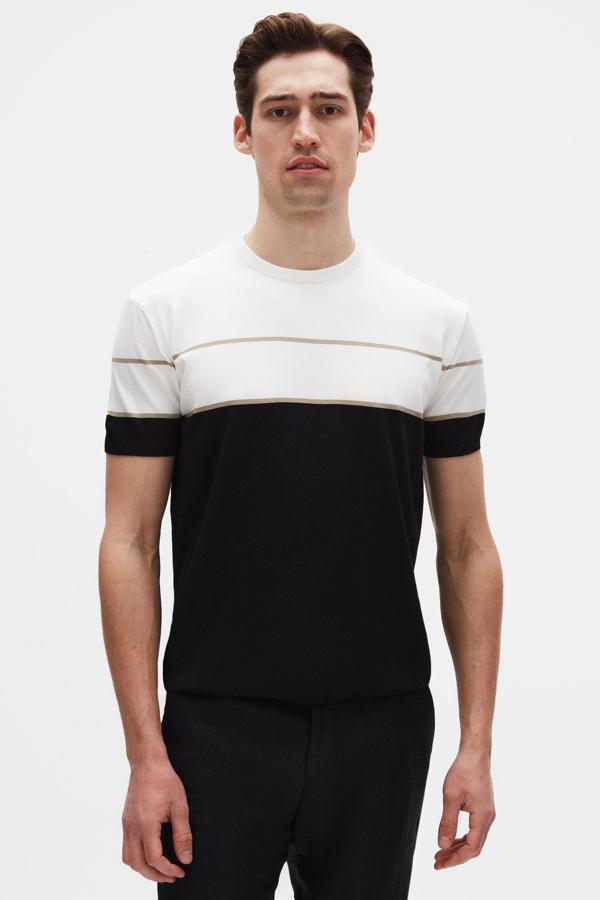 D's Damat Slim Fit Ekru Yazlık Rayon Triko T-Shirt - Image 1