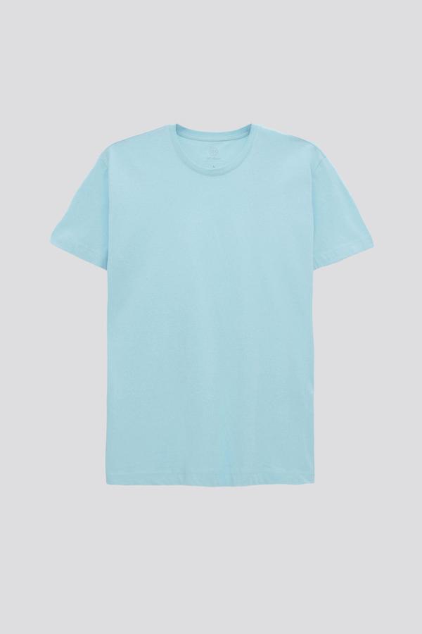 D's Damat Oversize Turkuaz Bisiklet Yaka %100 Pamuk T-Shirt - Image 1