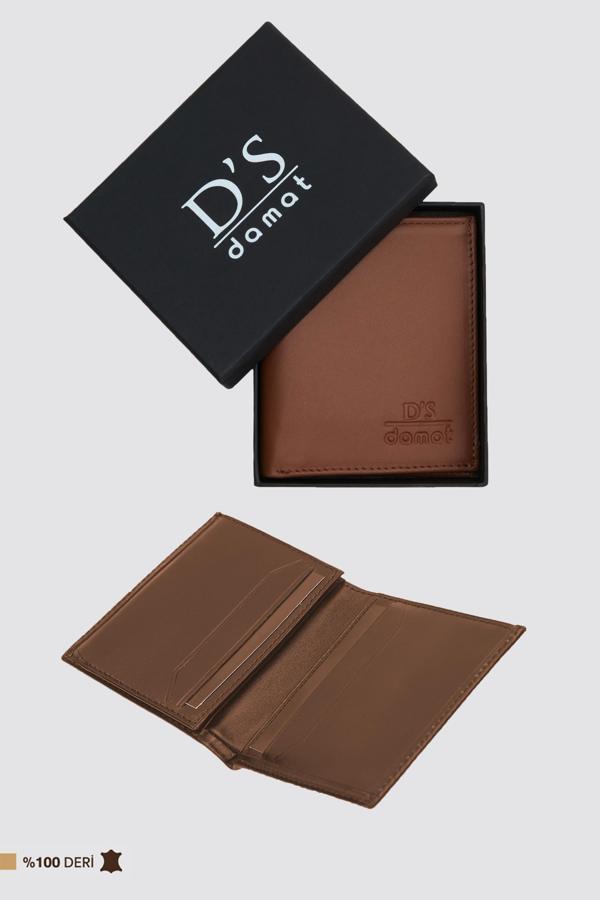 D's Damat Taba Düz Kutulu Hakiki Deri Cüzdan - Image 1