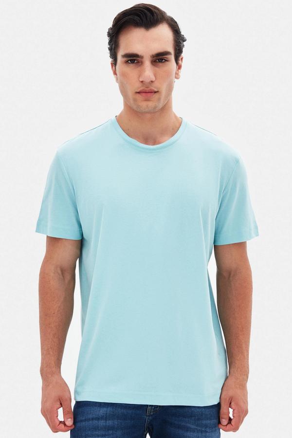 D's Damat Comfort Turkuaz %100 Pamuk T-Shirt - Image 1