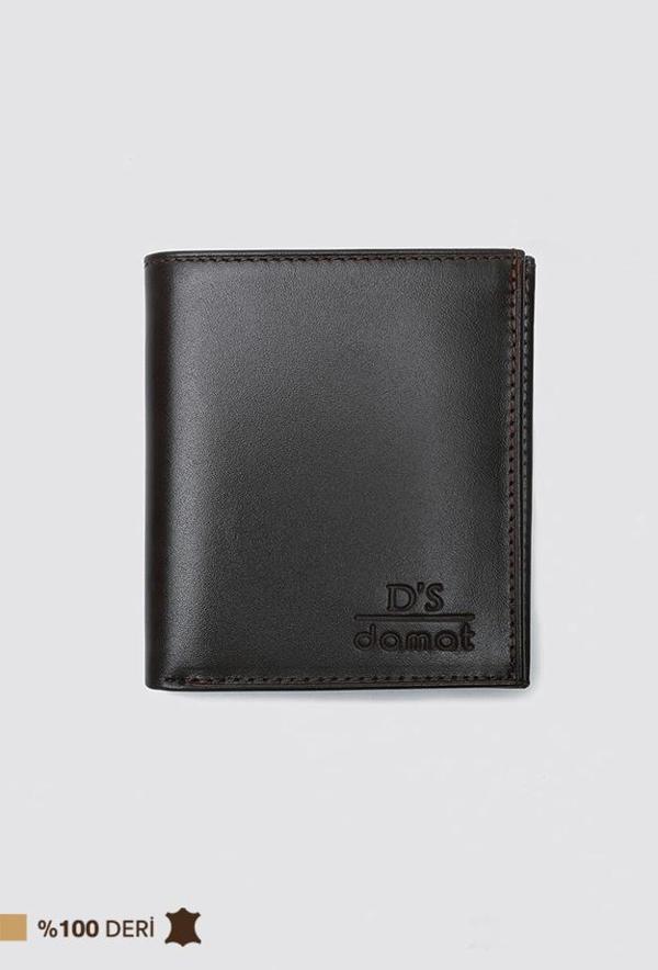 D's Damat Kahverengi Hakiki Deri Kutulu Cüzdan - Image 1