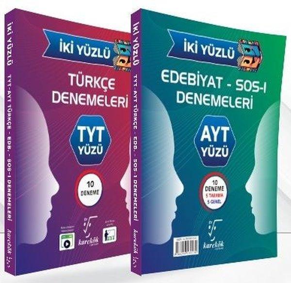 İki Yüzlü TYT - AYT Türkçe - Edebiyat Denemeleri - Karekök Eğitim Yayınları - Image 1