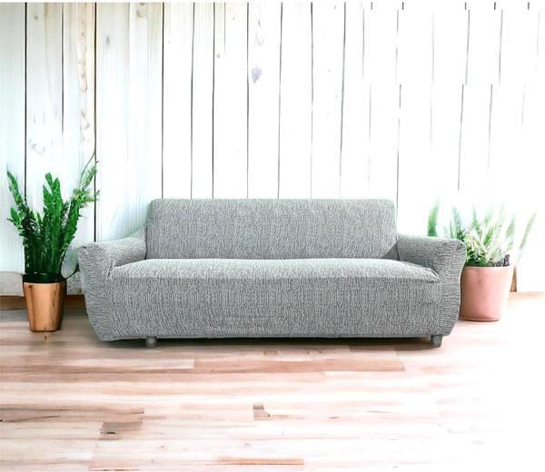 Altın Kelebek Jakarlı Streç Kaplama Maxi Çekyat Koltuk Örtüsü (3+3)-Krem YENİ - Image 1