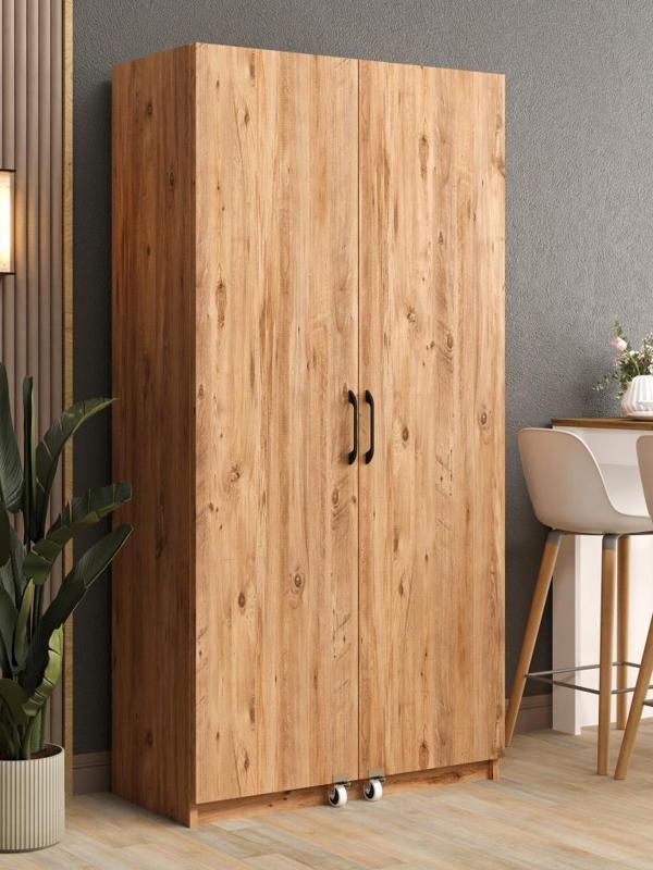 Kuzeylife Novensa Çok Amaçlı Erzak-Kiler Dolabı İki Kapaklı Çam - Image 1
