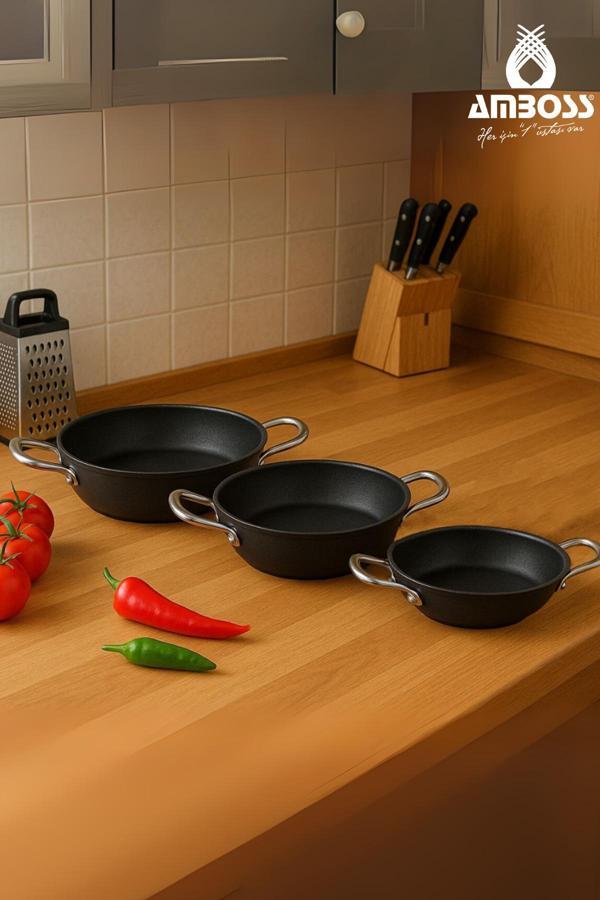 Dark 3 Parça Yanmaz Yapışmaz Titanyum Kaplama Sahan Seti - Image 1