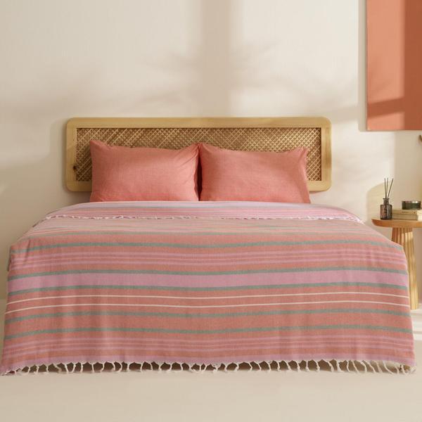 Karaca Home Lynora Çift Kişilik Peştamal Pike Takımı Turuncu - Image 1