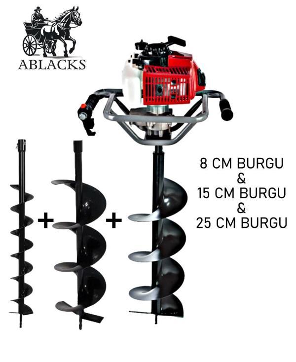 Toprak Burgu Makinesi 8 – 15 – 25 CM 3 Burgulu - Image 1