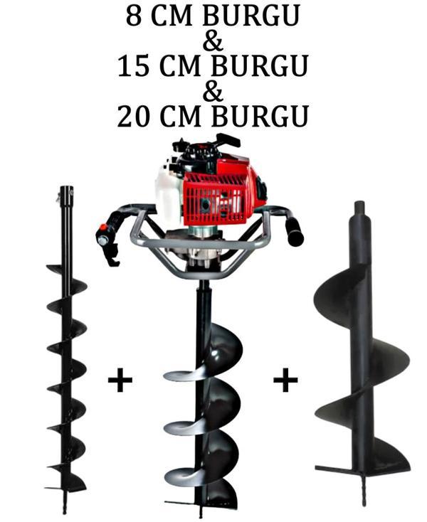 Toprak Burgu Makinesi 8 – 15 – 20 CM 3 Burgulu - Image 1
