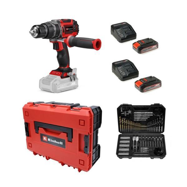 Einhell Tp-Cd 18/60 Li-I Bl Solo Akülü Vidalama + 2 x 2.5 Ah Akü ve 103 Parça Uç Seti (Çanta Dahil) - Image 1