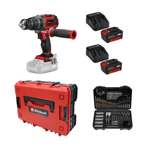 Einhell Tp-Cd 18/60 Li-I Bl Solo Akülü Vidalama + 2 x 4 Ah Akü ve 103 Parça Uç Seti (Çanta Dahil) - Image 1