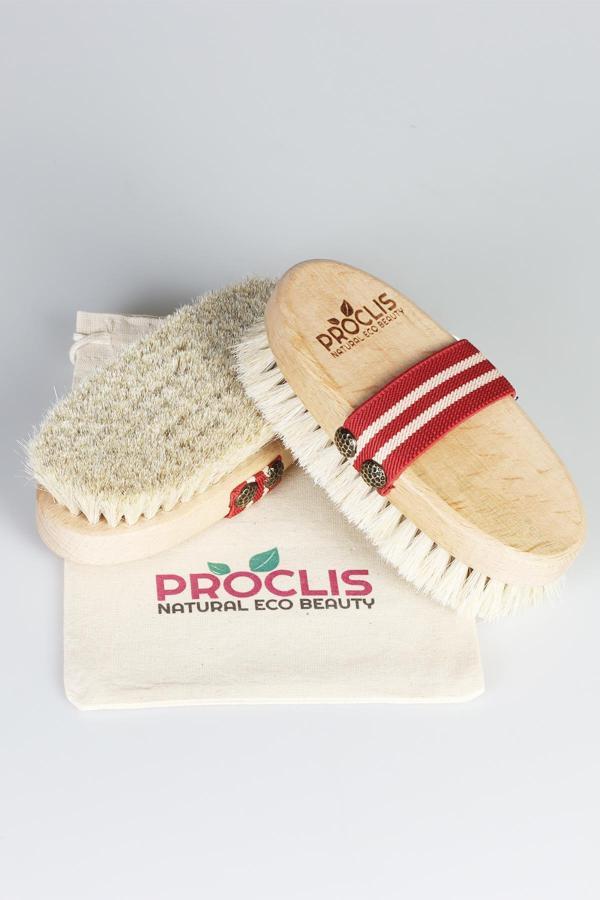 Proclis %100 Doğal At Kılı Selülit Fırçası, Doğal At Kılı Fırça Banyo Masaj Peeling 1 Adet İsim Yazdırılır - Image 1