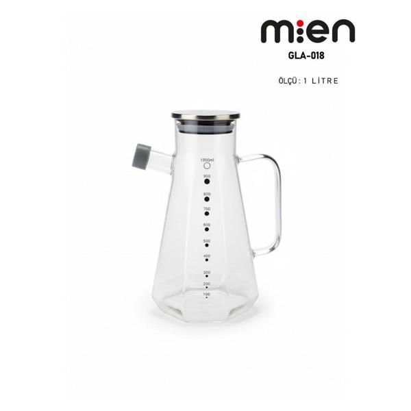 MİEN 1 LT METAL KAPAKLI CAM YAĞDANLIK - Image 1