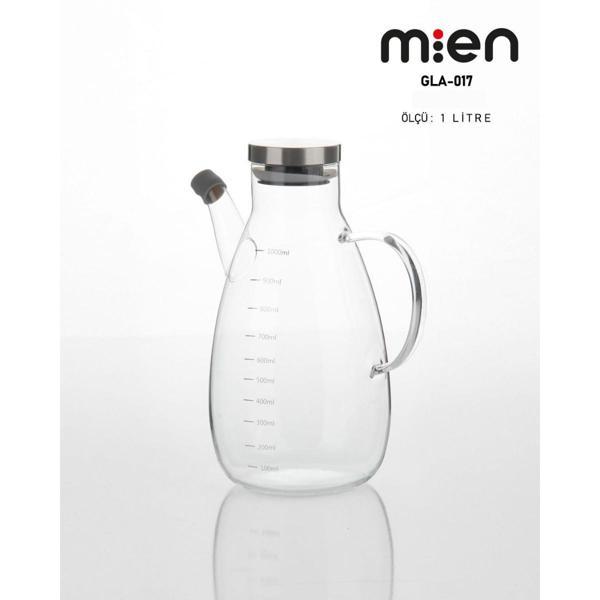 MİEN 1 LT METAL KAPAKLI CAM YAĞDANLIK - Image 1