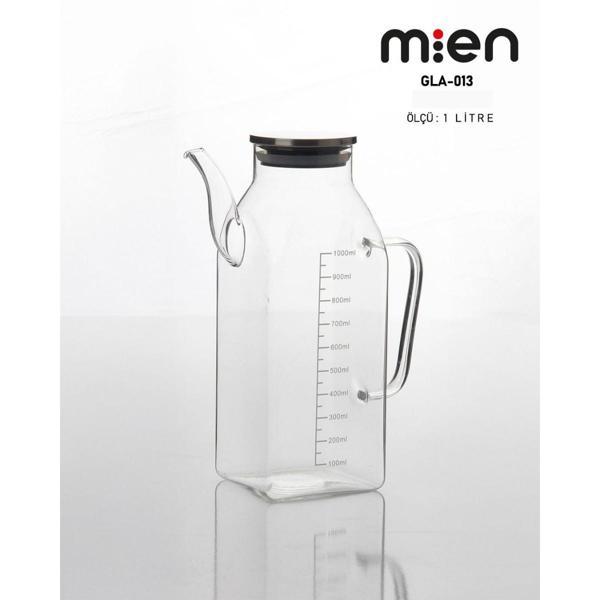 MİEN 1 LT METAL KARE CAM YAĞDANLIK - Image 1