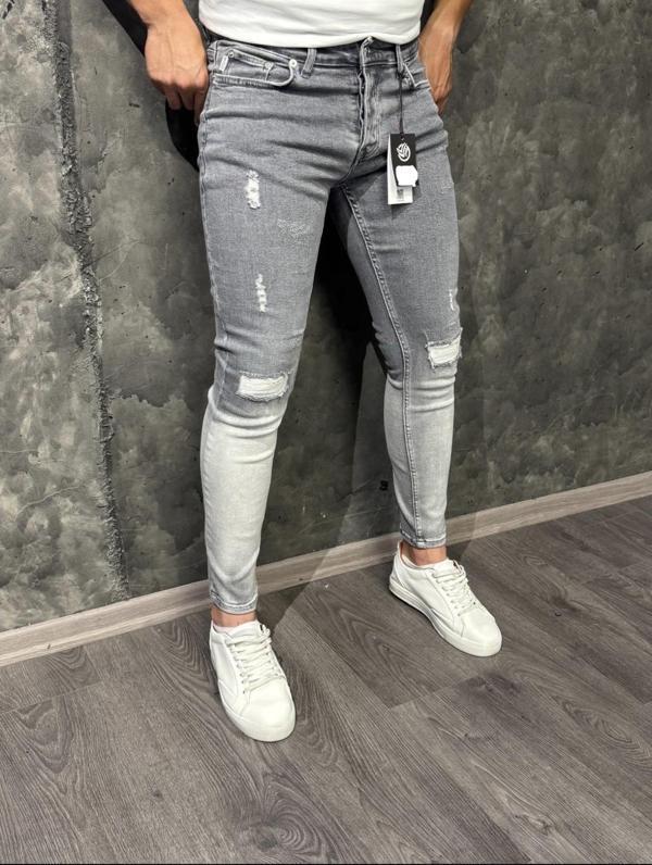 Edward Yıkamalı Erkek Trend Slim Fit Denim Jean Pantolon  - Image 1