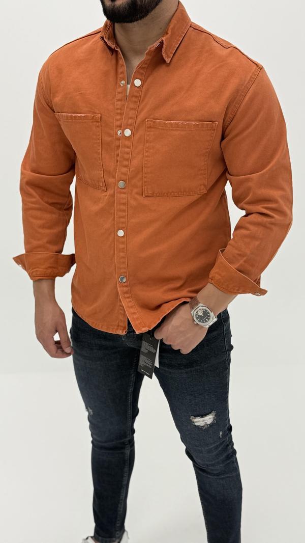 Jeremy Denim Classic Oversize Premium Kot Erkek Mavi Jean Gömlek - Image 1