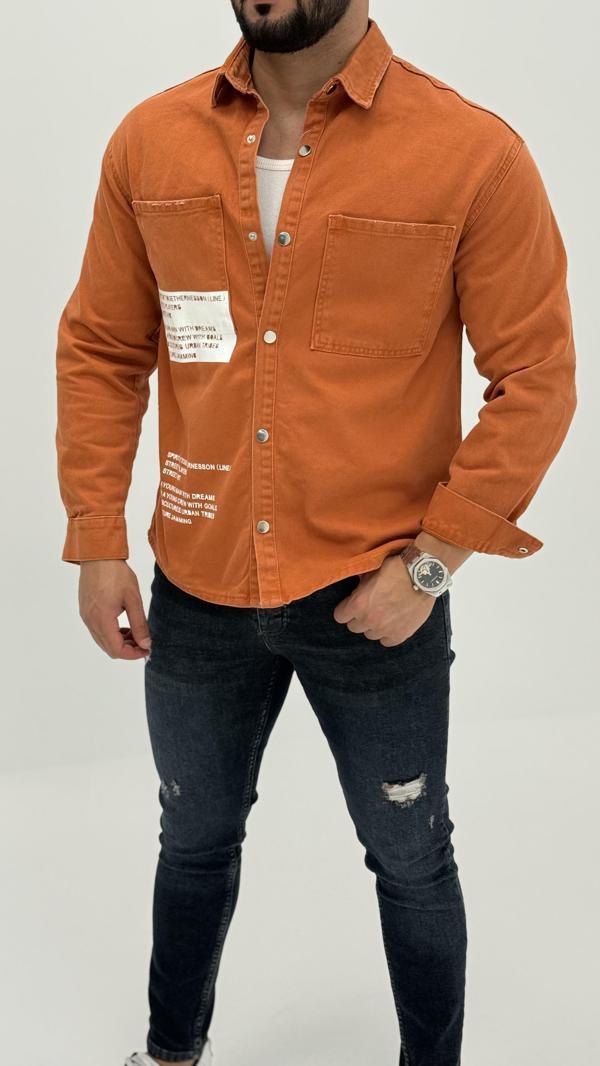 Jayden Classic Denim Black Dıgıtal Baskılı Vintage Jean Erkek Gömlek - Image 1