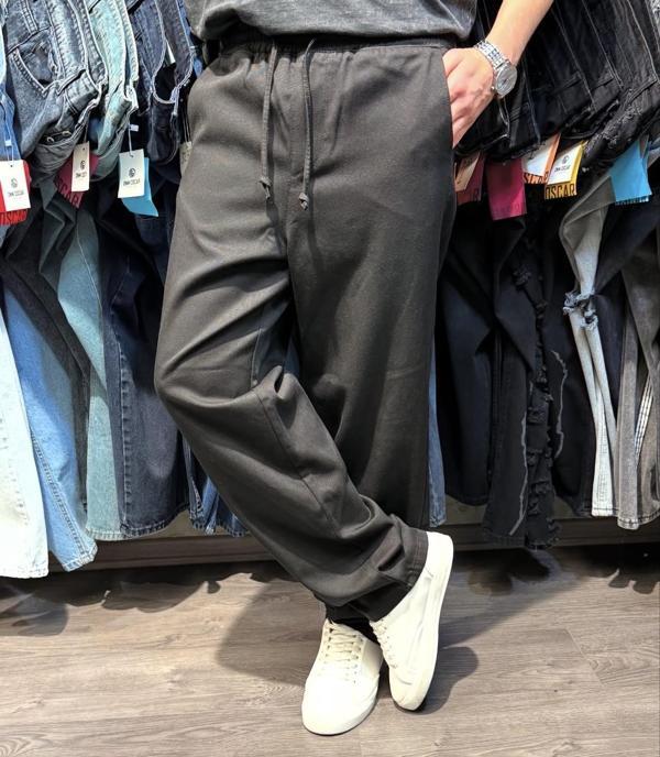  Patch Tansel Kumaş Basic Denim Baggy Erkek Jean Pantolon - Image 1