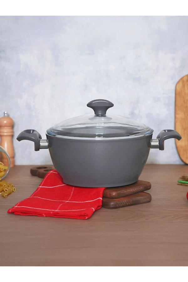 FALEZ Serafit 24 cm Granit Seramik Kaplama Derin Tencere - Image 1