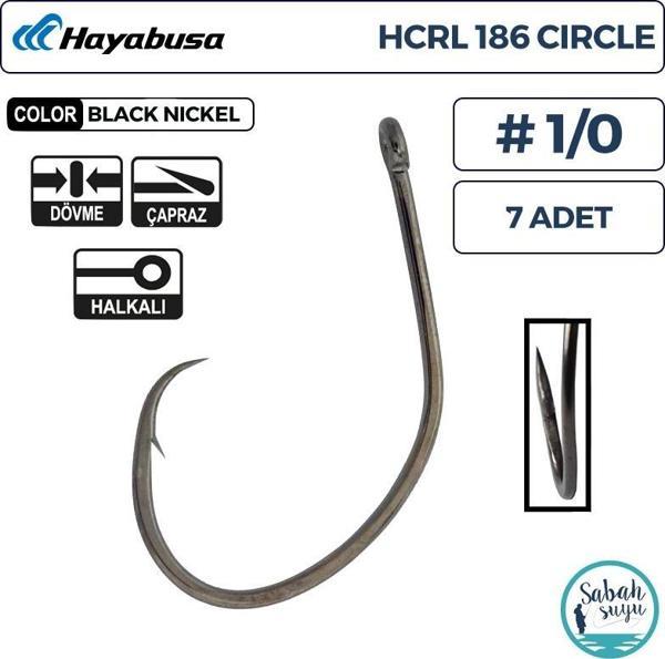 Hayabusa HCRL 186 Delikli Circle İğne Siyah #1/0 (7 Adet) - Image 1