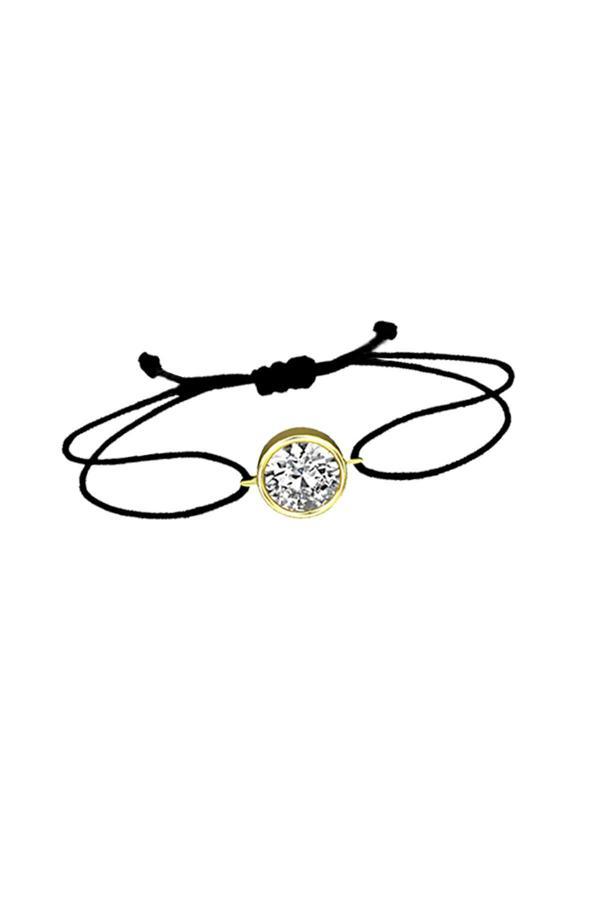 Bilezikci Tek Taşlı İpli Altın Bileklik - Image 1