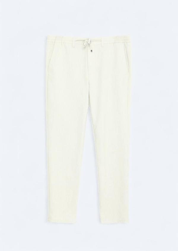 Açık Bej Düz Dokuma Jogging Fit Casual Pantolon - Image 1