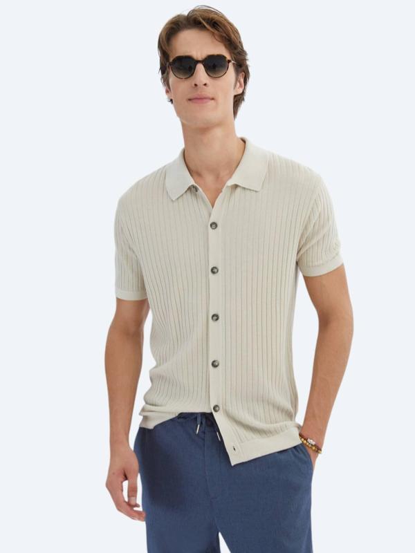 Açık Bej Desenli Triko - Image 1