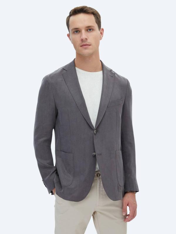 Antrasit Düz Modern Fit Ceket - Image 1