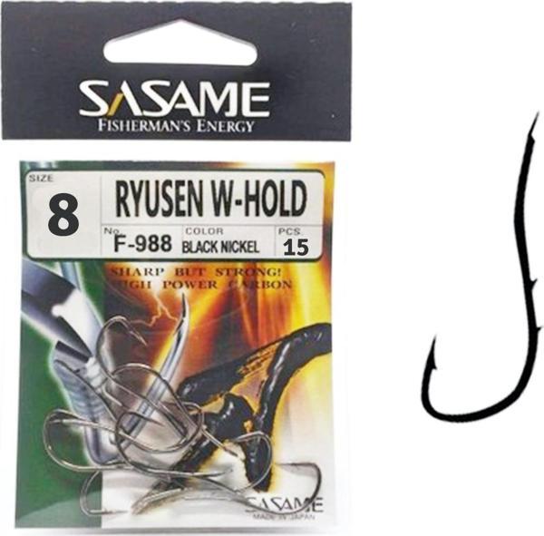Sasame F-988 Ryusen Worm Tırnaklı İğne #8 (15Ad) Siyah - Image 1