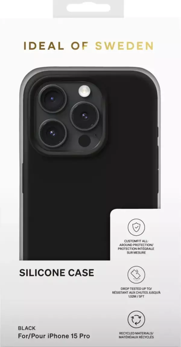iDeal of Sweden Silicone Case iPhone 15 Pro Siyah - Image 1