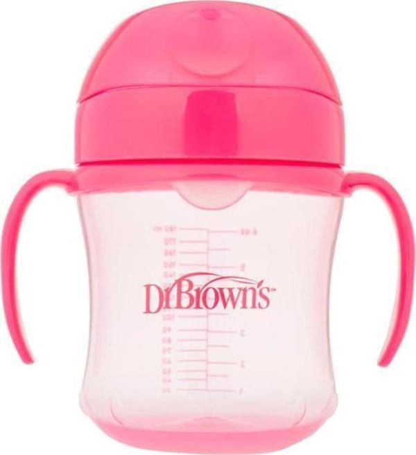 Dr. Brown's Alıştırma Bardağı Pembe 6+ Ay 180 ml - Image 1