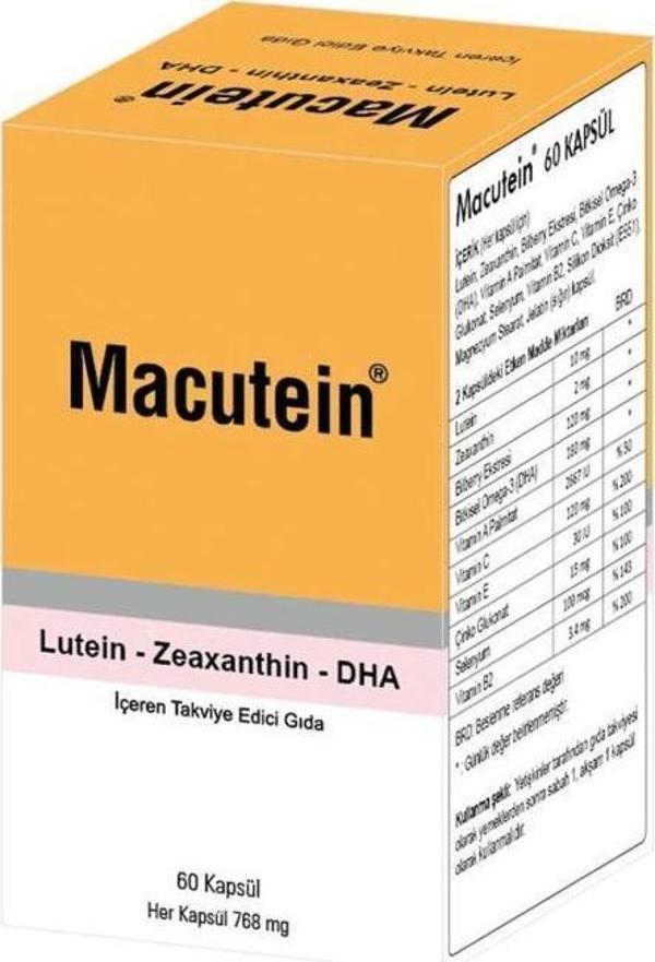 Macutein 60 Kapsül Lutein - Zeaxanthin - DHA - Image 1