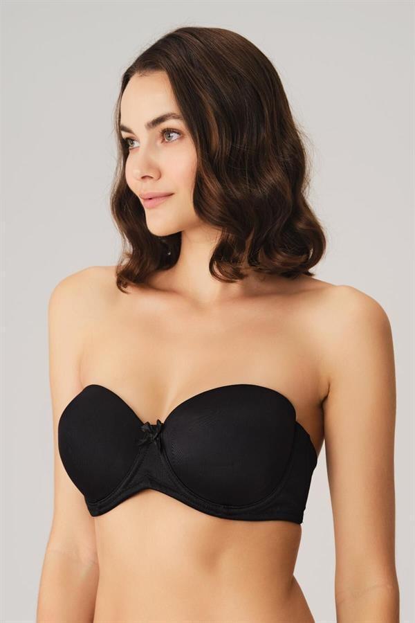 Arias Closet Balenli Desteksiz Dolgusuz Askısız Straplez Yumuşak Süngerli Günlük Klasik T-Shirt Sütyeni - Image 1