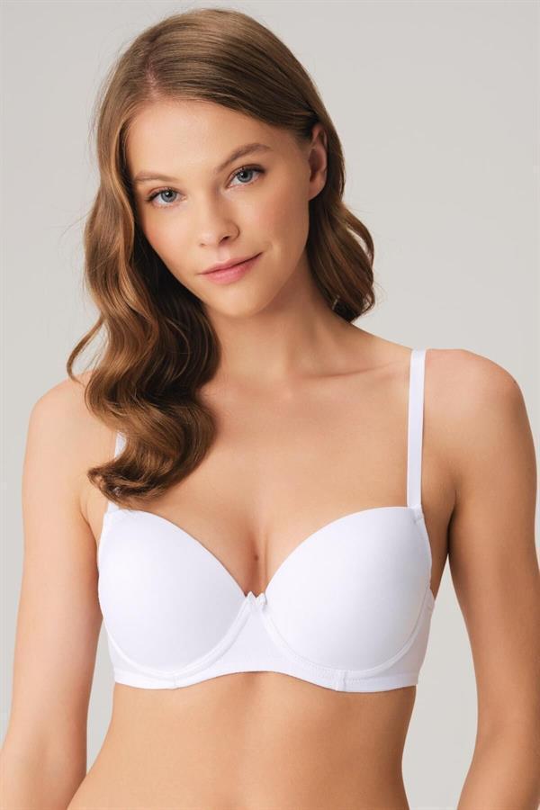 Arias Closet Balenli Destekli Dolgulu Askıları Çıkabilen Günlük Klasik T-Shirt Sütyeni - Image 1