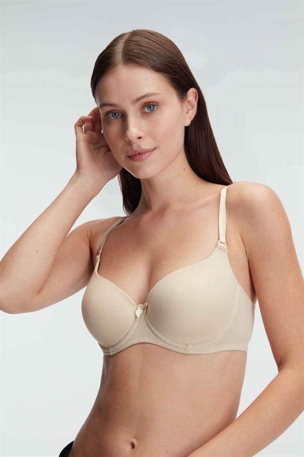 Arias Closet Ten Balenli Desteksiz Dolgusuz Askıları Çıkabilen Günlük Klasik T-Shirt Sütyeni - Image 1