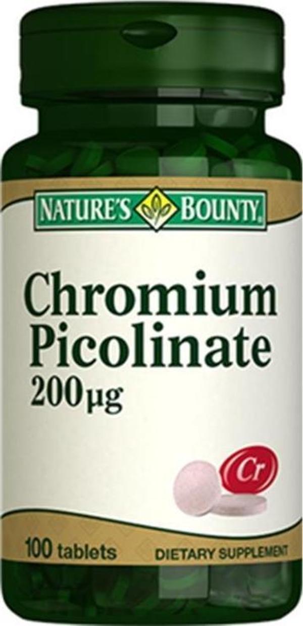 Nature's Bounty Chromium Picolinate 200 ug 100 Tablet - Image 1
