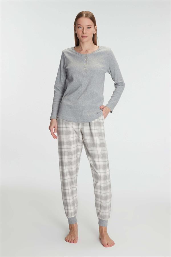Anıl Pamuklu Uzun Kol Pijama Takımı - Image 1