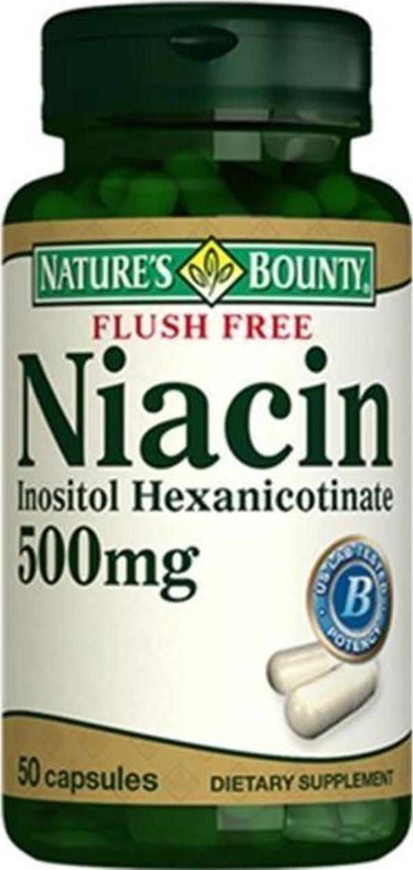 Nature's Bounty Flush Free Niacin 500 mg 50 Kapsül - Image 1