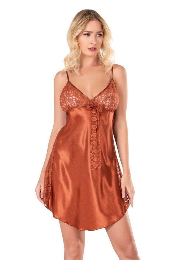 Arias Closet Tarçın Saten Gecelik - Image 1