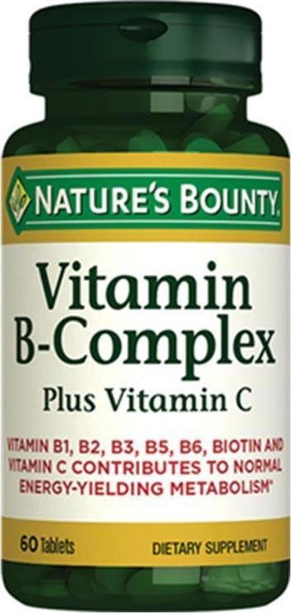 Nature's Bounty Vitamin B-Complex Plus Vitamin-C 60 Tablet - Image 1