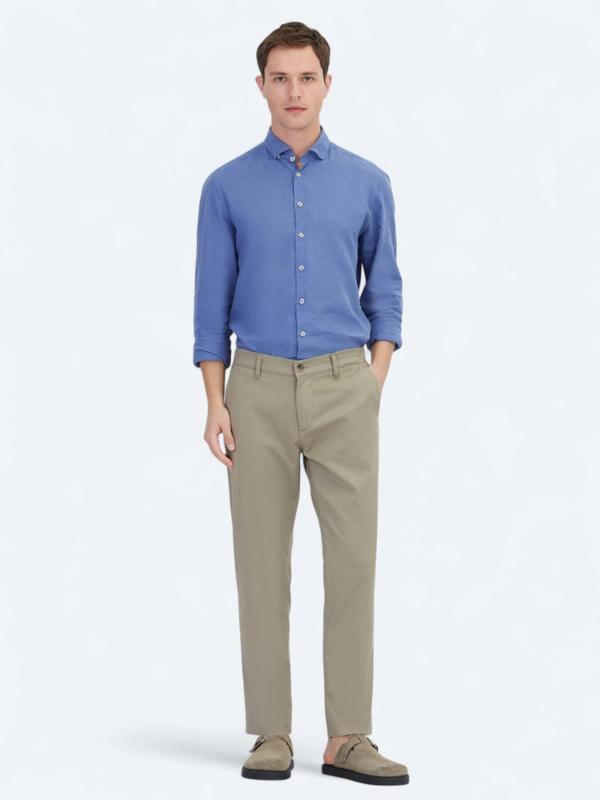 Vizon Düz Dokuma Jogging Fit Casual Pamuk Karışımlı Pantolon - Image 1