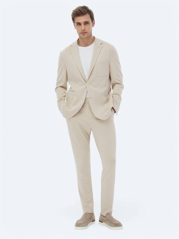 Vizon Düz Modern Fit Örme Takım Elbise - Image 1