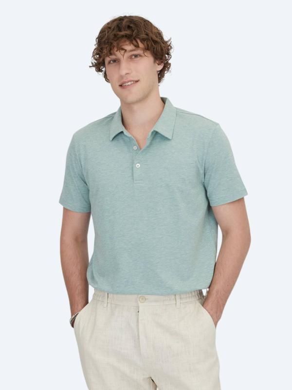 Yeşil Polo Yaka Pamuk Karışımlı T-Shirt - Image 1