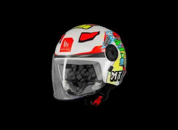KASK MT ÇOCUK LITE DİNO A0 BEYAZ - Image 1