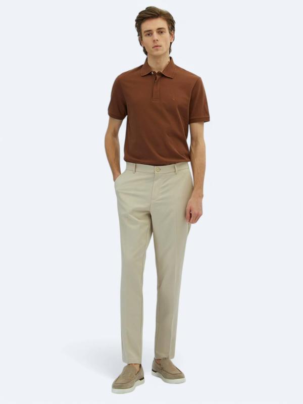 Ekru Dokuma Jogging Fit Casual Pantolon - Image 1