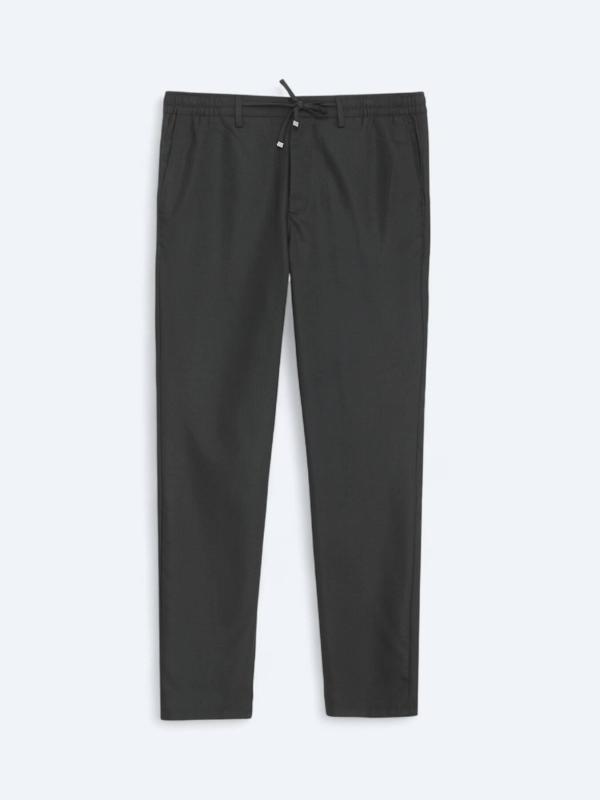 Siyah Düz Dokuma Jogging Fit Casual Pantolon - Image 1