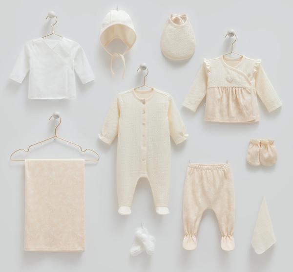 TINY LACE 10LU HASTANE ÇIKIŞI - CARAMELL  - ZK1911 - Bej - 0 - 3 Ay - ZK1911-Bej-0 - 3 Ay Bej - Image 1