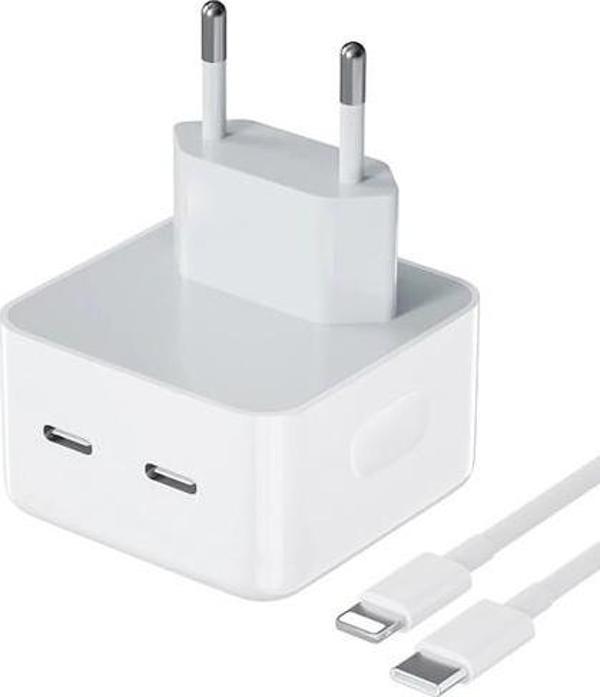 Sesatech Apple Uyumlu The Mobile Yeni Nesil Iphone Şarj Aleti ve Kablo 35W Çift Usb-C Hızlı Şarj Cihazı - Image 1